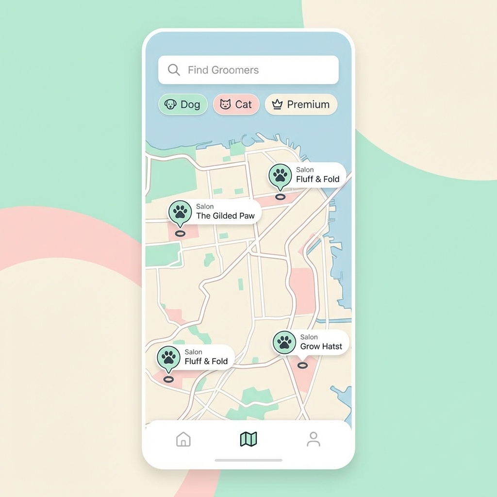 Carte interactive des salons de toilettage